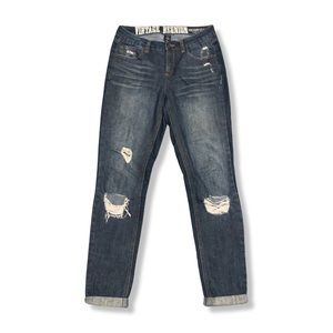Woman's Blue Distressed Style Jeans Vintage Reunion Sound Style by Beau Dawson